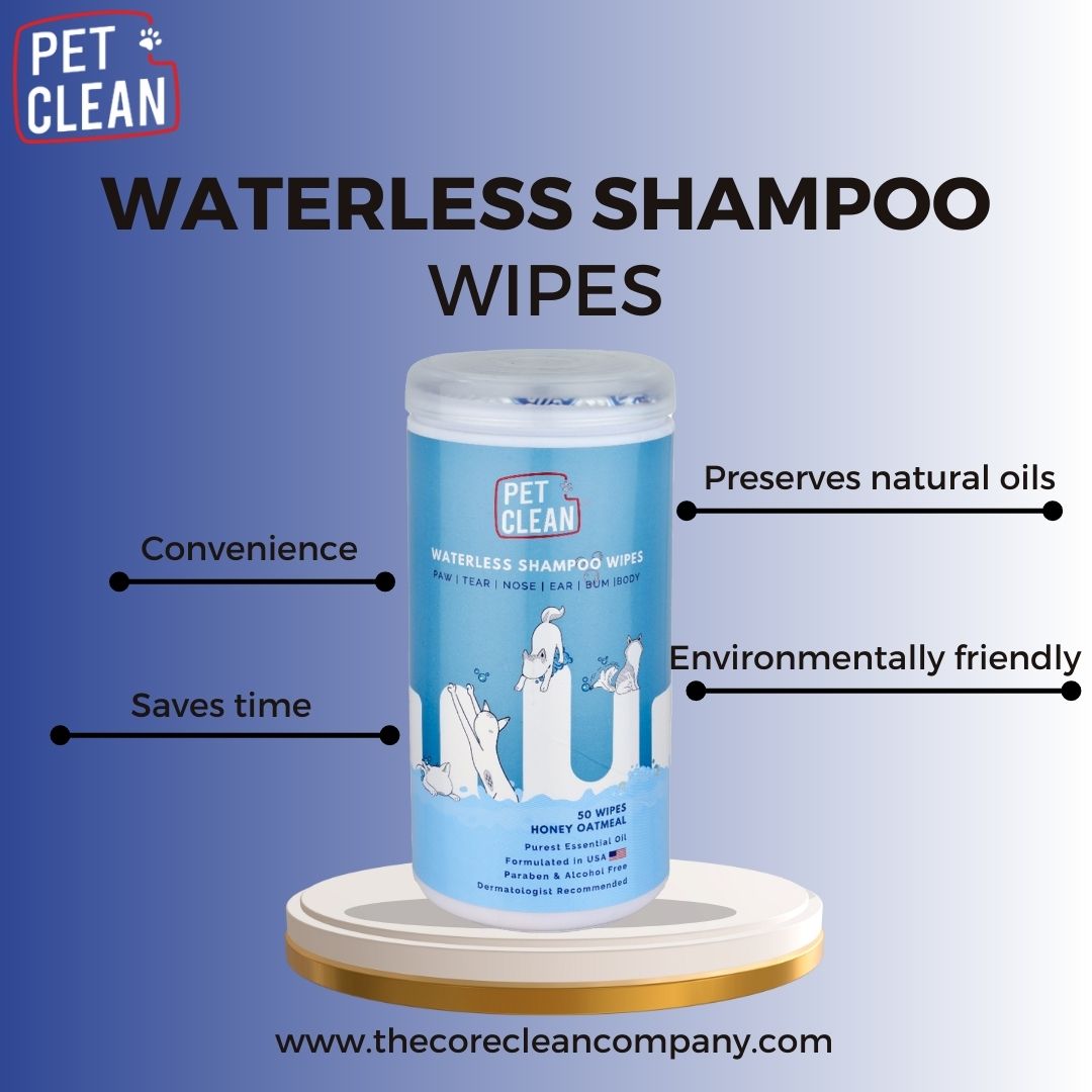 Pet Clean Waterless Shampoo wipes 50 wipes