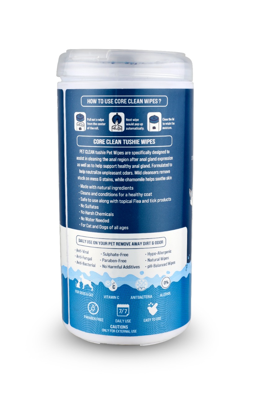 Pet Clean Tushie wipes 50 wipes