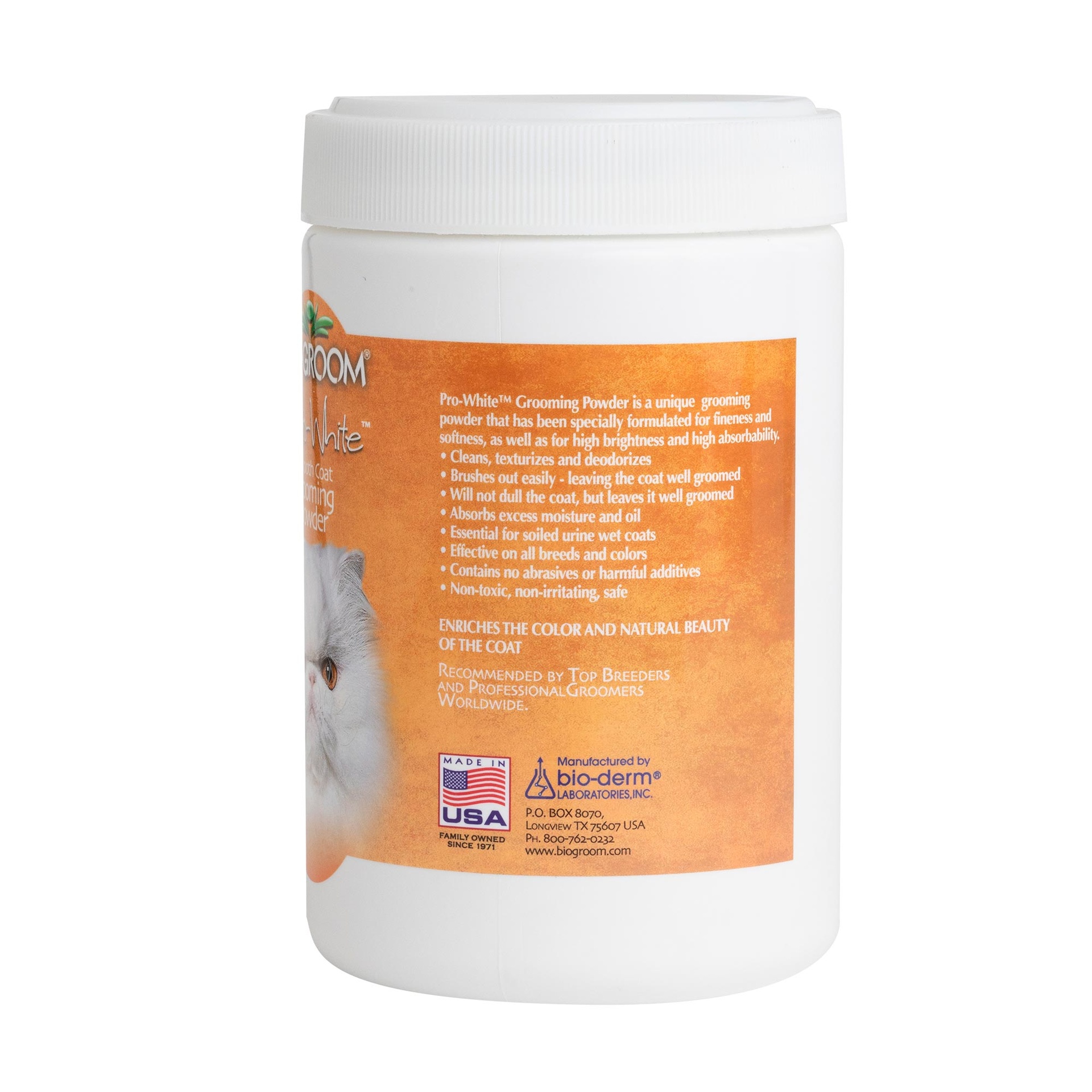 Bio-Groom Pro-White Smooth Coat™ hoitojauhe pehmeäturkkiselle 6oz/170g