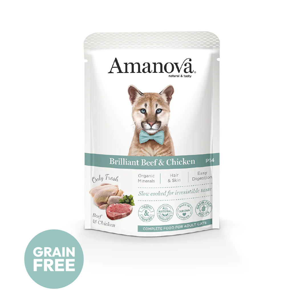 Amanova cat adult Beef & chicken 85 g pouch