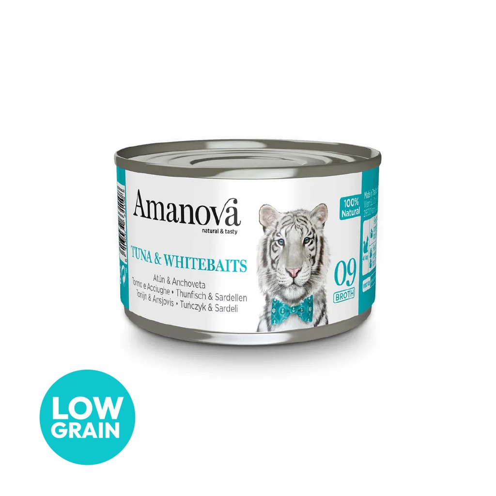 Amanova cat adult 09 Tonnikala & valkoinen kala liemessä 70 g purkki