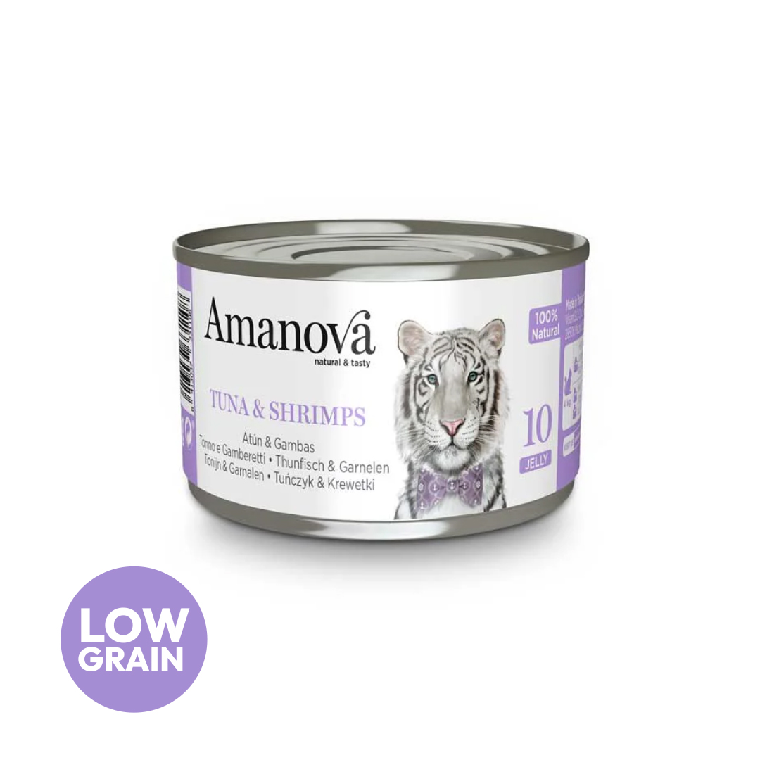 Amanova cat adult 10 tuna & shrimp in jelly 70 g jar