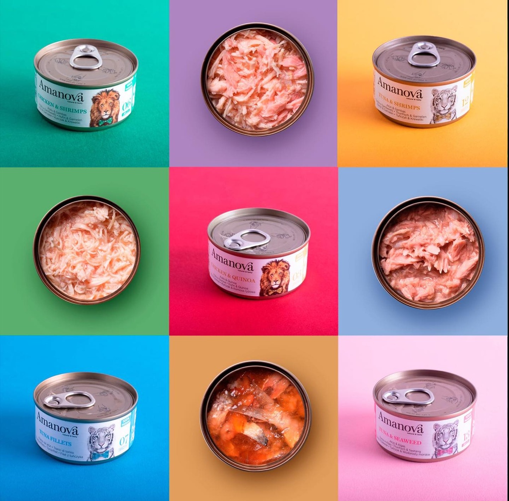 Amanova cat adult 13 Tonnikala & merilevä hyytelössä aikuisille kissoille 70 g purkki