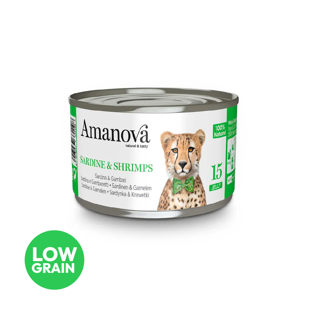 Amanova cat adult 15 sardine & shrimp in jelly 70 g jar