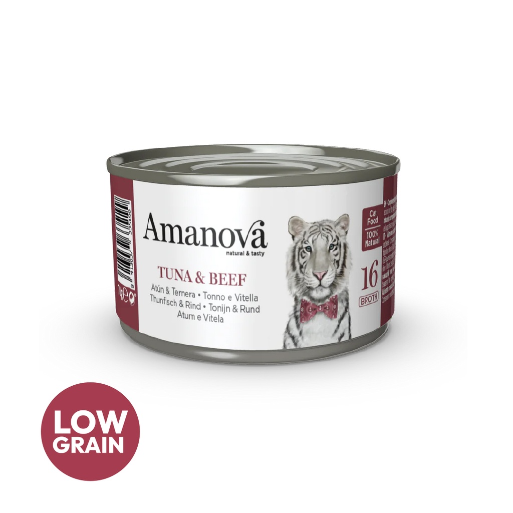 Amanova cat adult 16 Tonnikala & nauta liemessä 70 g purkki