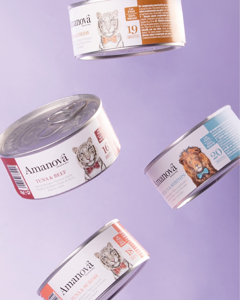 Amanova cat adult 16 Tonnikala & nauta liemessä 70 g purkki