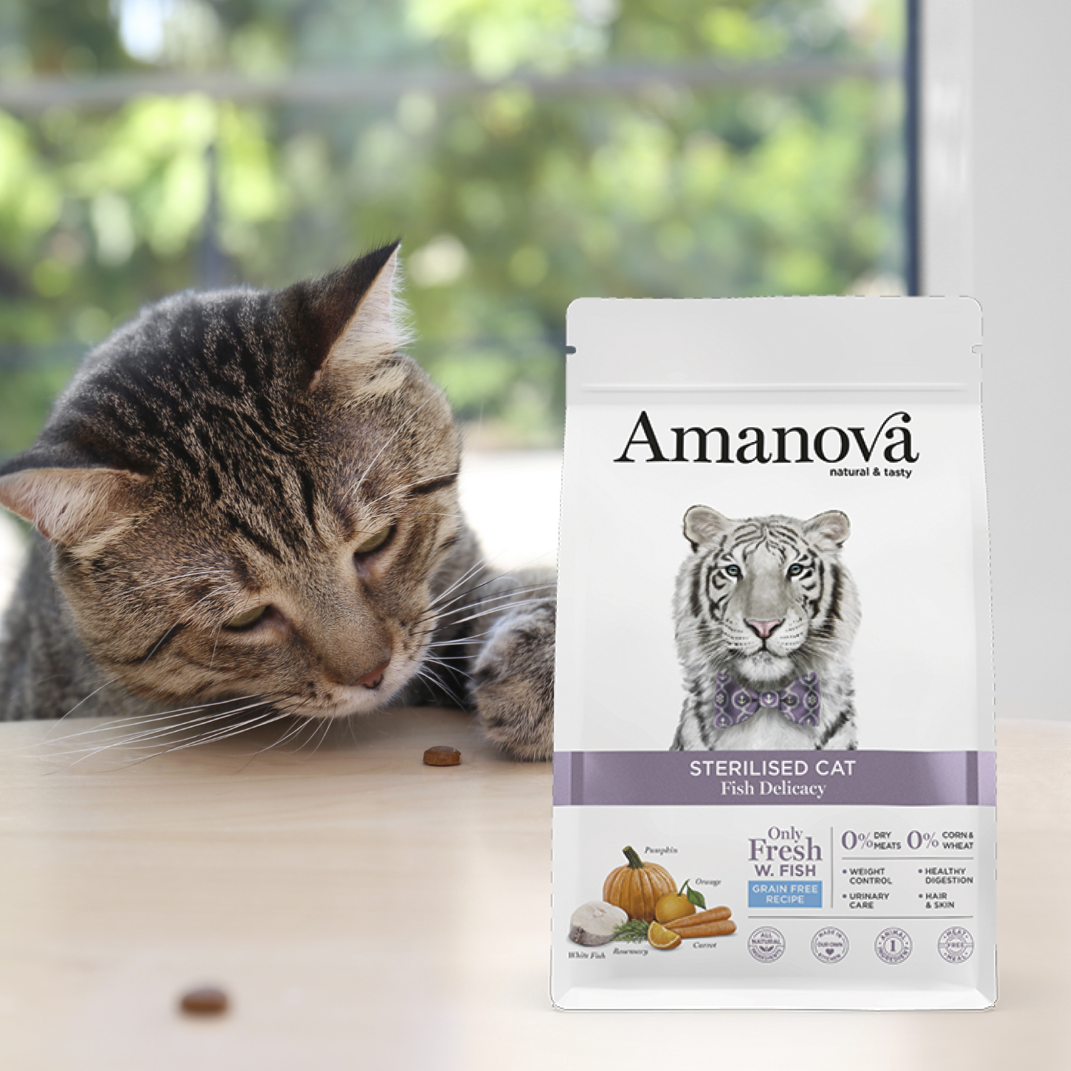 Amanova cat adult Sterilised White Fish & pumpkin grain free 1,5 kg