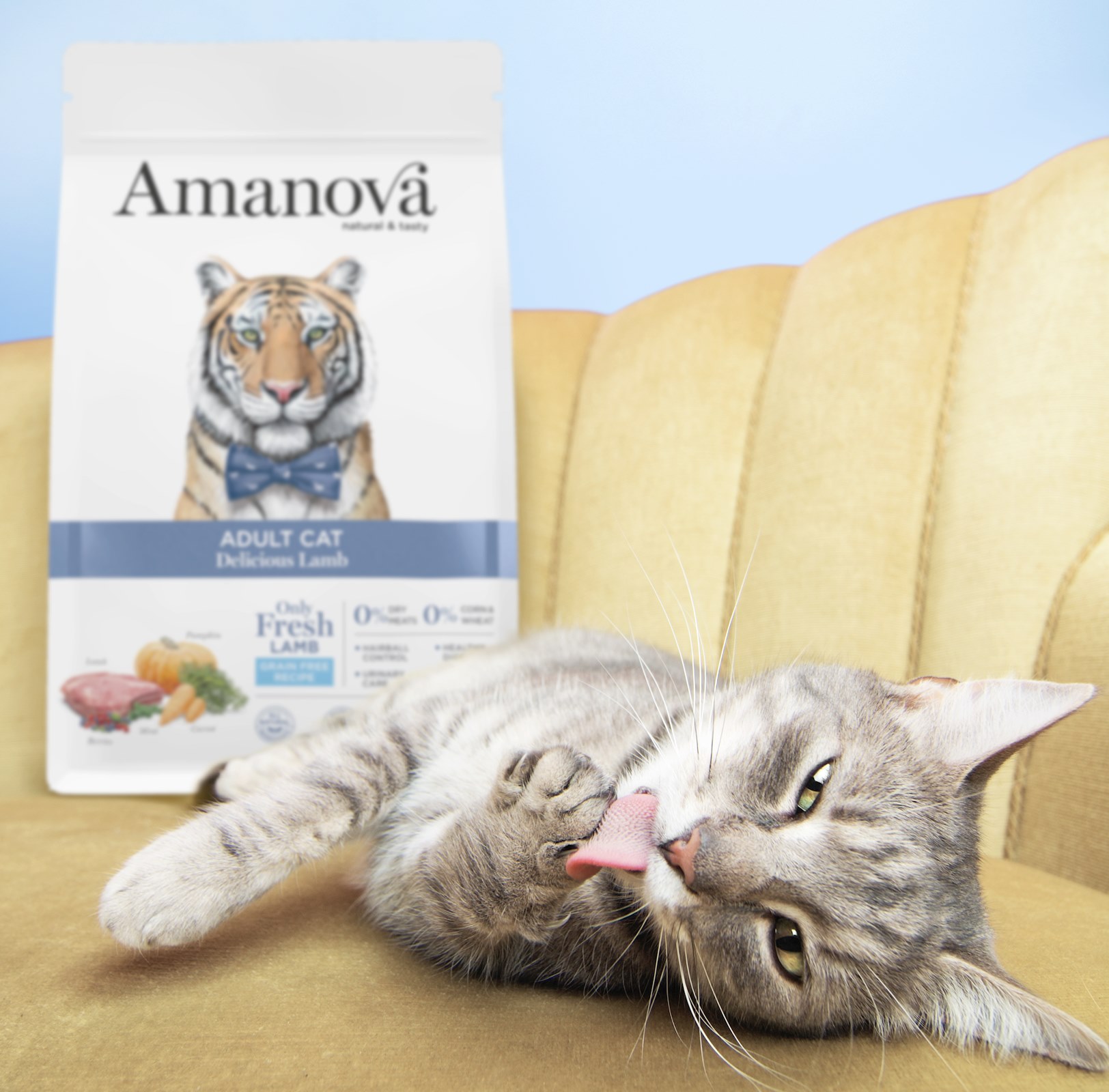 Amanova cat adult Lammas & kurpitsa viljaton 1,5 kg
