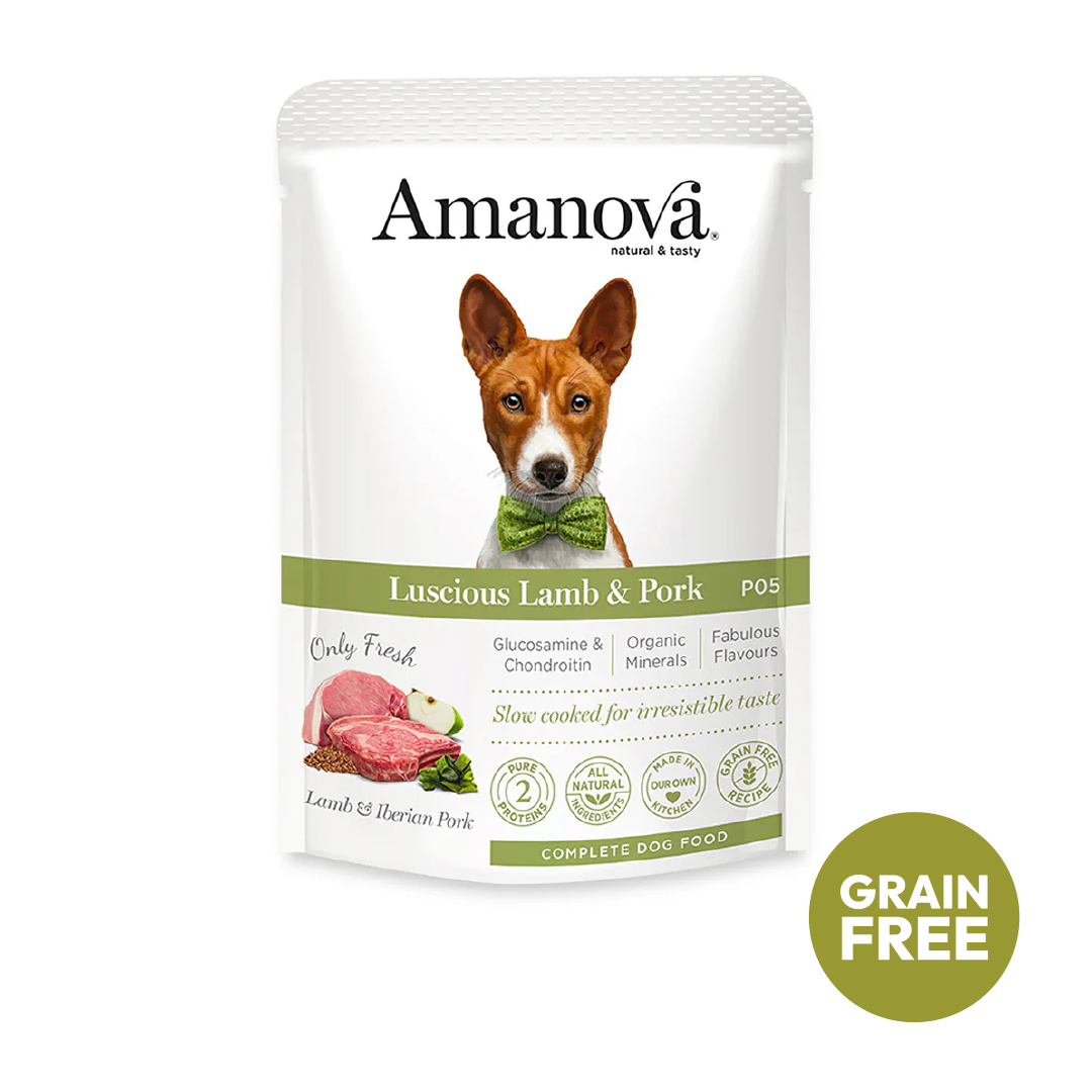 Amanova dog adult Luscious lamm och Iberisk fläsk 300 g pouch