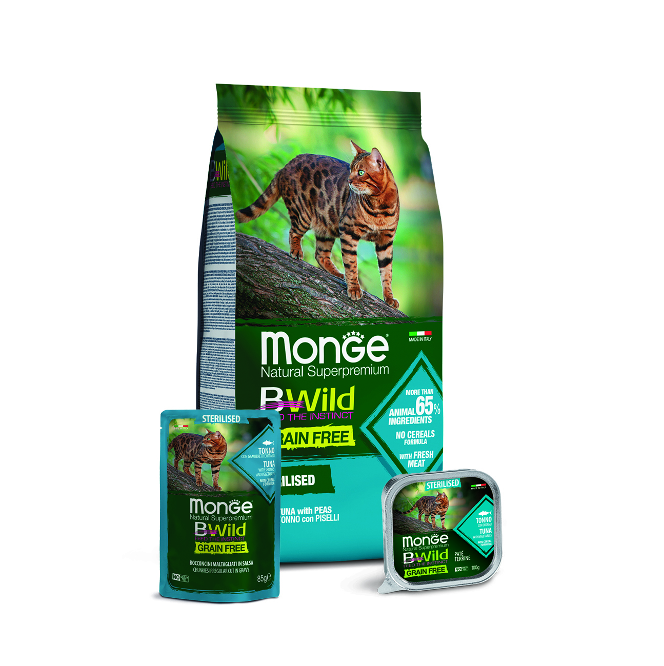Monge cat adult BWild grain free tonnikala-herne 1,5kg