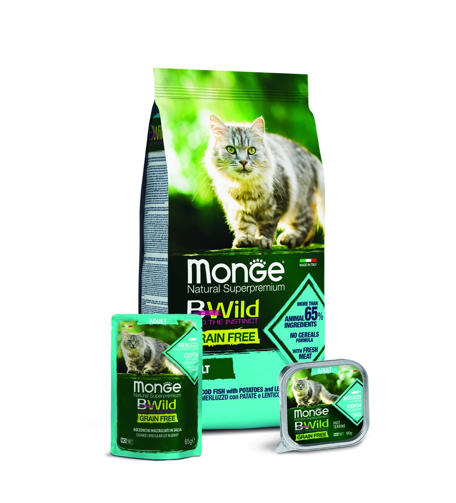 Monge cat adult BWild turska-kasvis 100 g vuoka