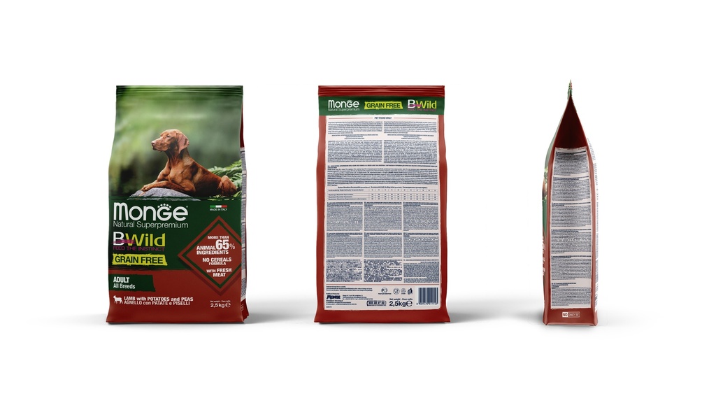 Monge dog adult BWild grain free lammas-peruna-herne 2,5kg