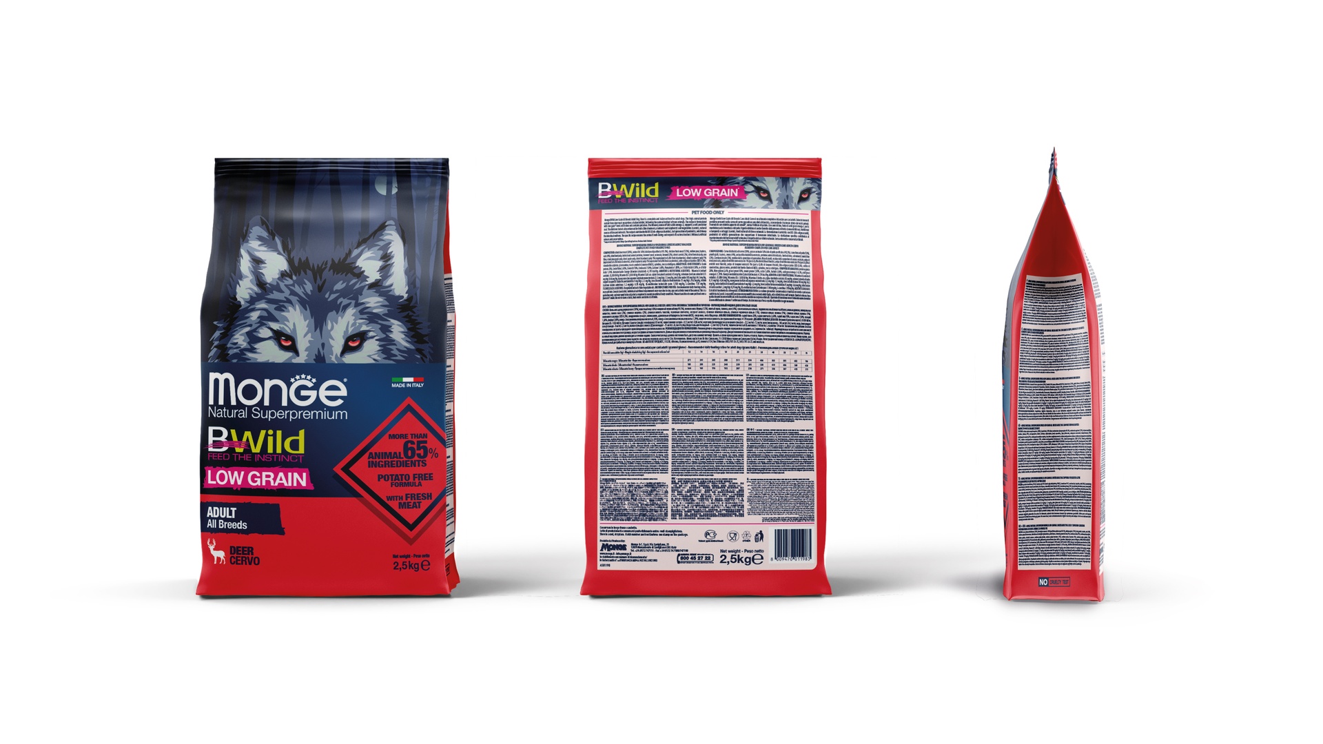 Monge dog adult BWild low grain peura 2,5kg