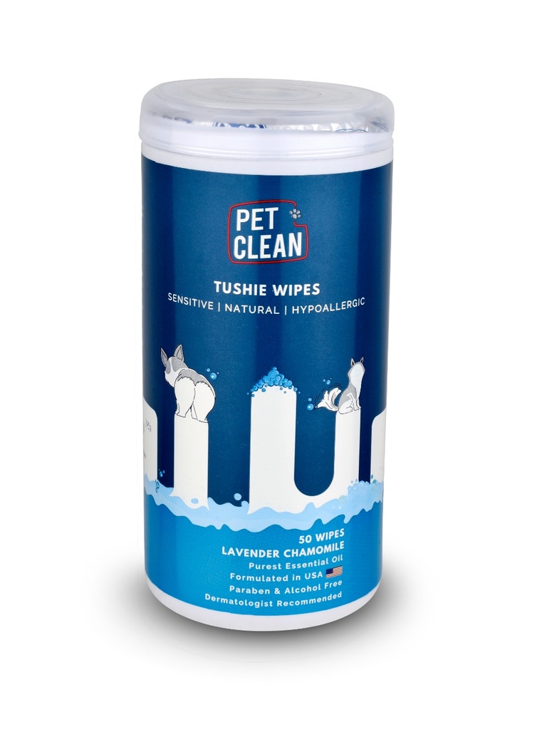 Pet Clean Tushie wipes 50 wipes