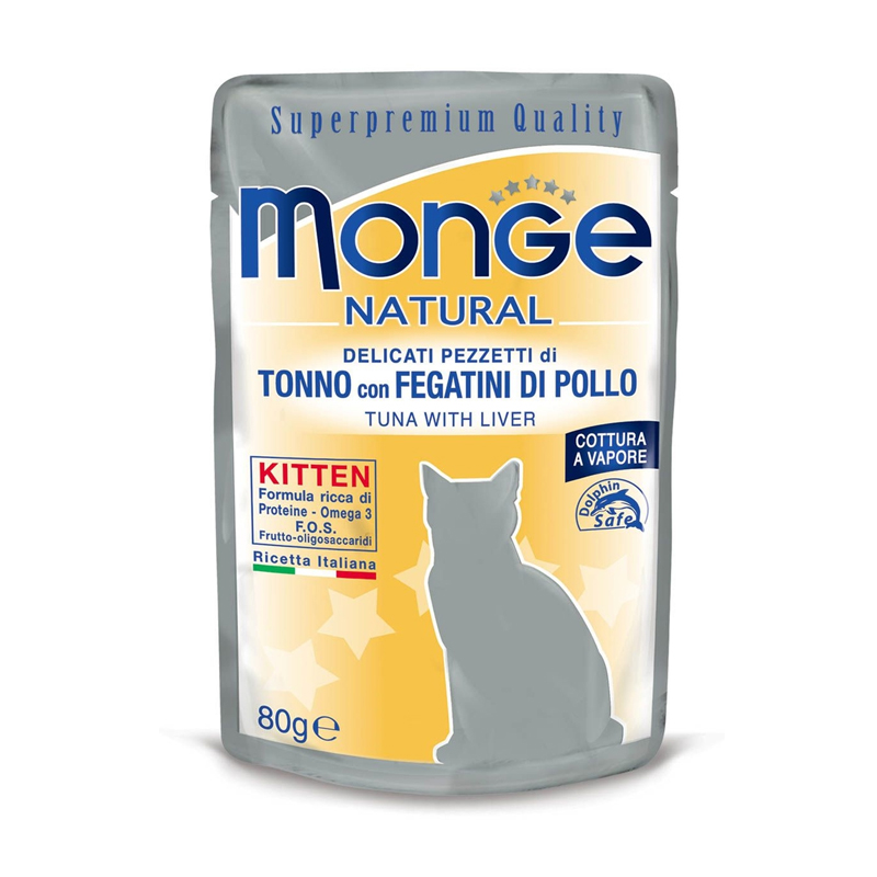 Monge cat kitten Natural tonnikala-kananmaksa 80g pouch