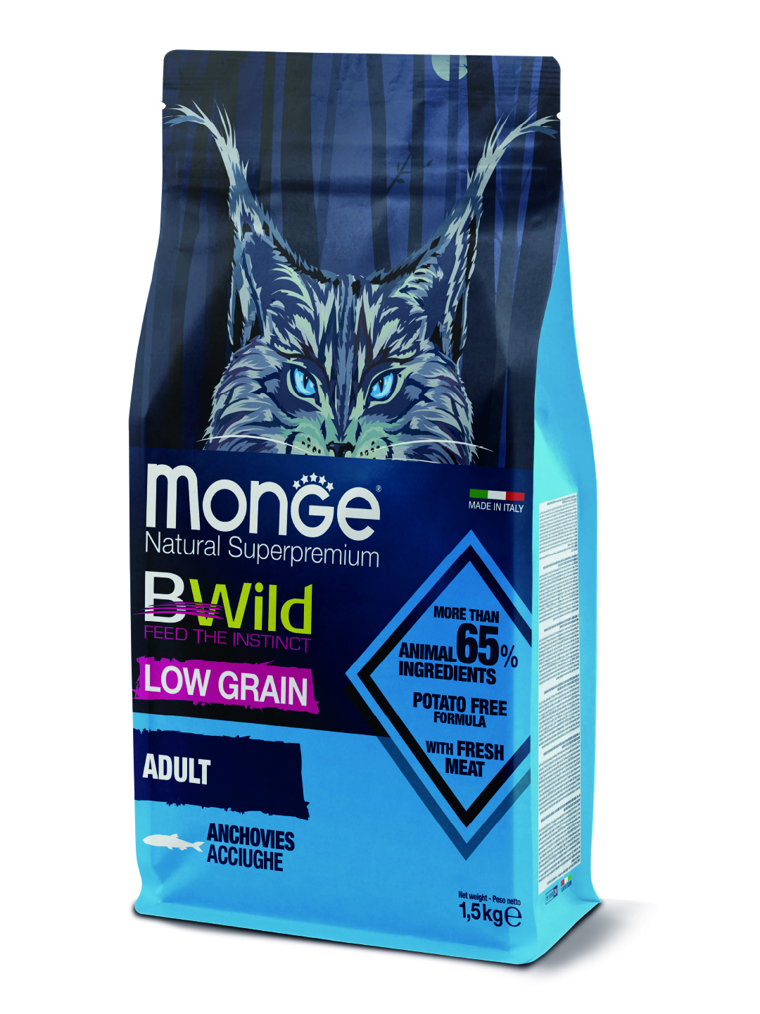Monge cat adult BWild anjovis 1,5kg