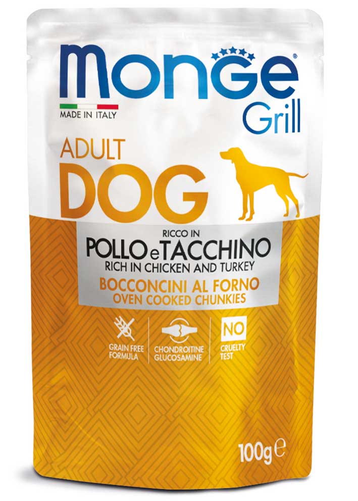 Monge dog adult Grill kana-kalkun 100g kott