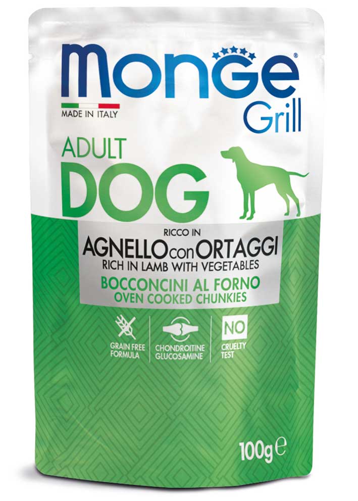 Monge dog adult Grill lammas-kasvis 100g pouch