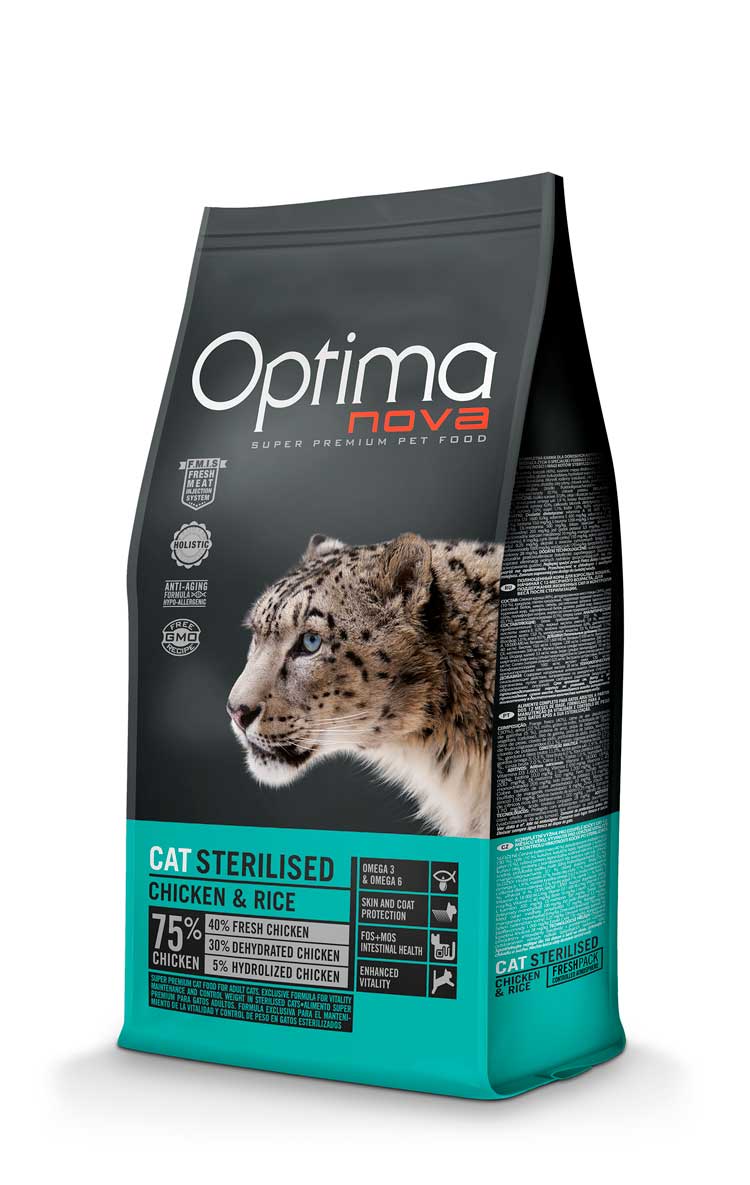 Optimanova cat sterilised chicken&rice 2kg