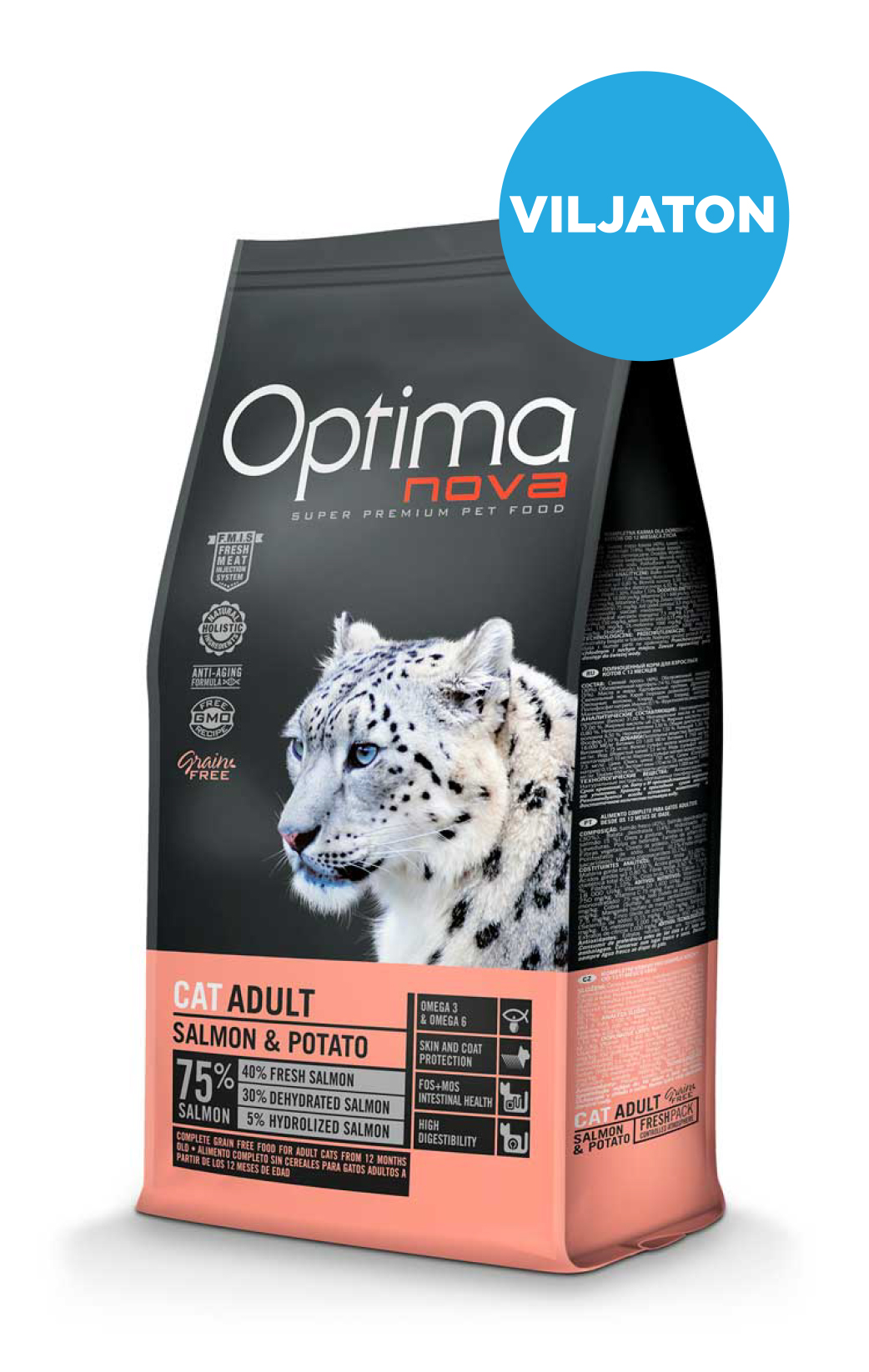 Optimanova cat adult salmon&potato grain free 2kg