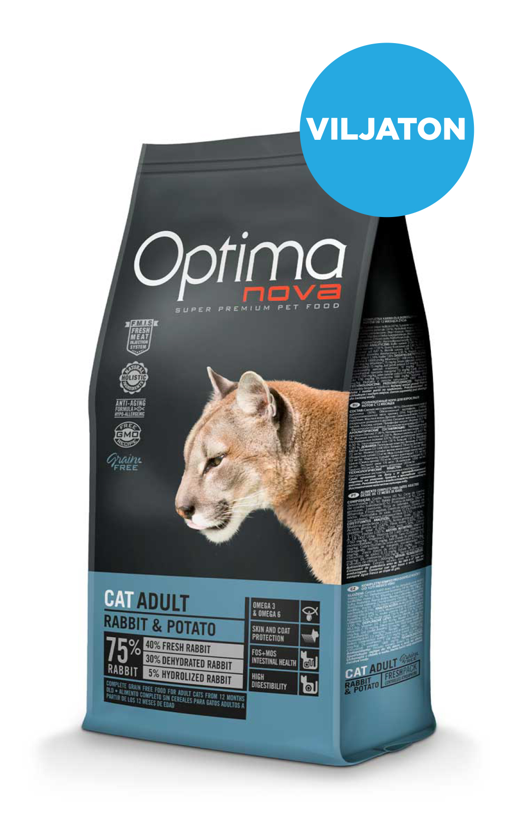 Optimanova cat adult rabbit&potato grain free 2kg