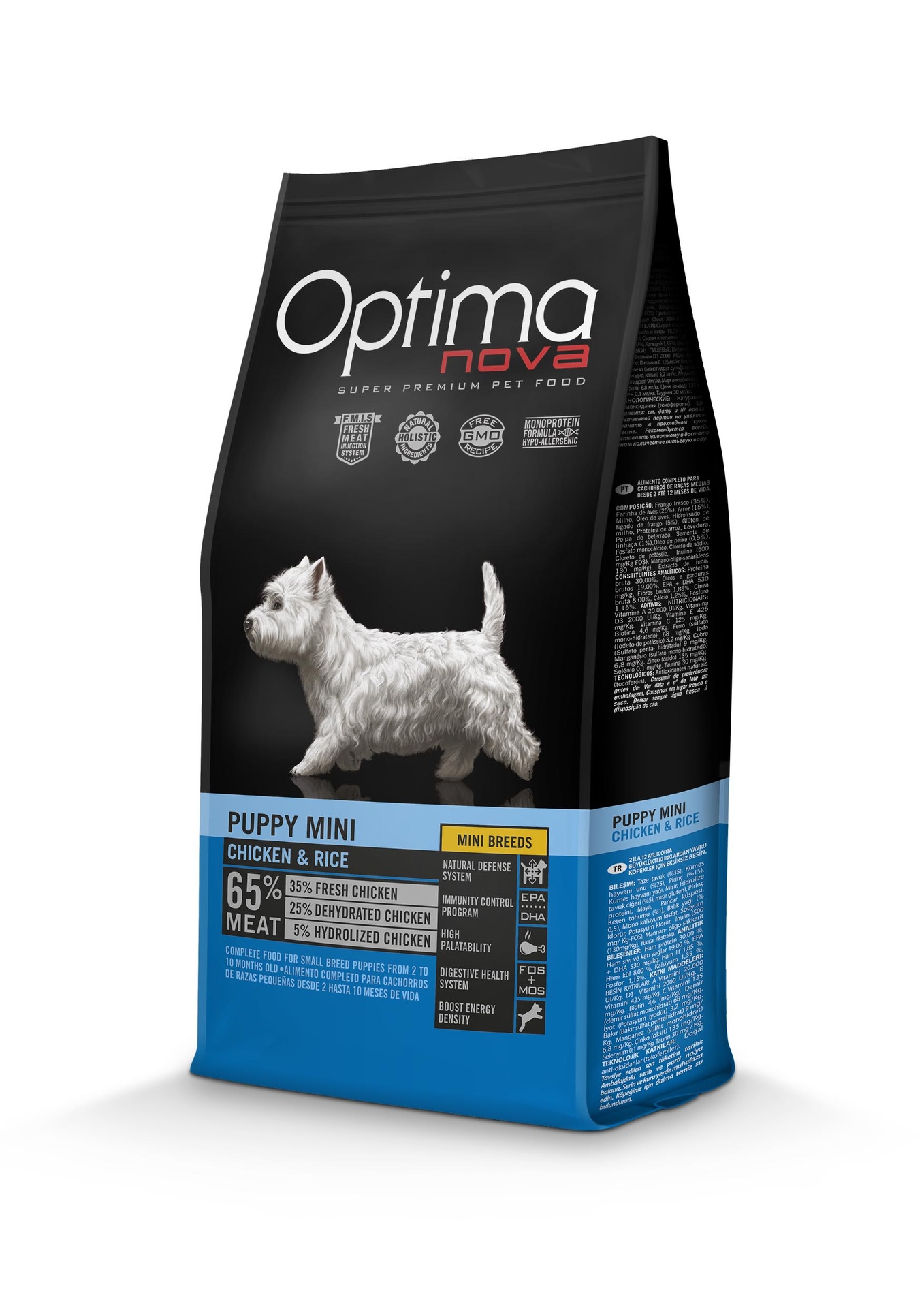 Optimanova dog puppy mini chicken&rice 2kg