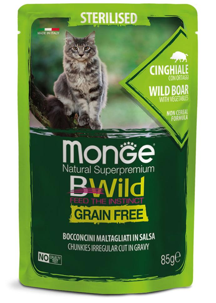 Monge cat adult sterilised BWild Vildsvin & Grönsaker 85g påse