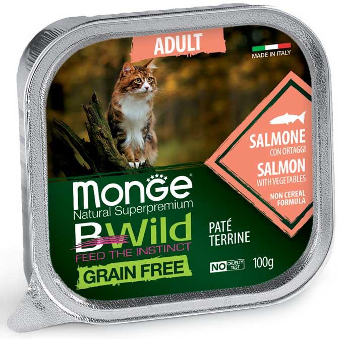 Monge Cat Adult BWild Lõhe-Köögivilja 100 g tray