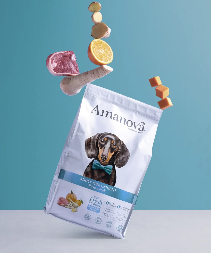 Amanova dog adult mini Exigent Iberian pork & pumpkin 2 kg