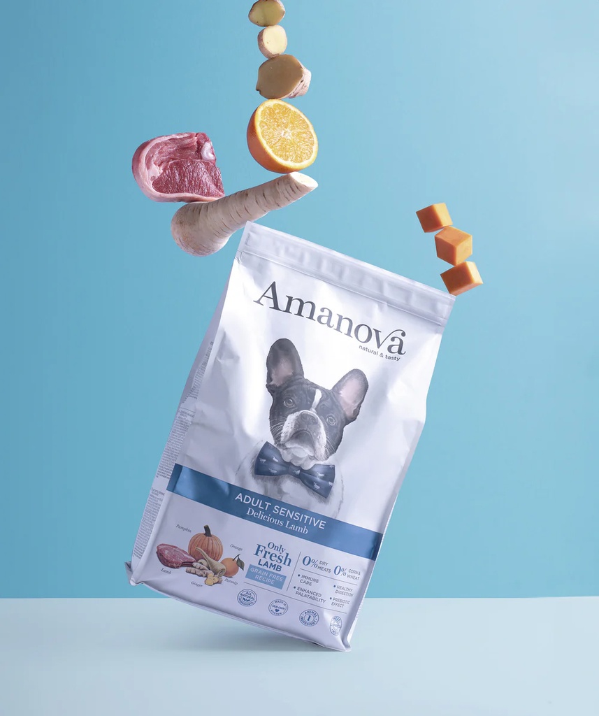 Amanova dog adult Sensitive lamm & pumpa 10 kg