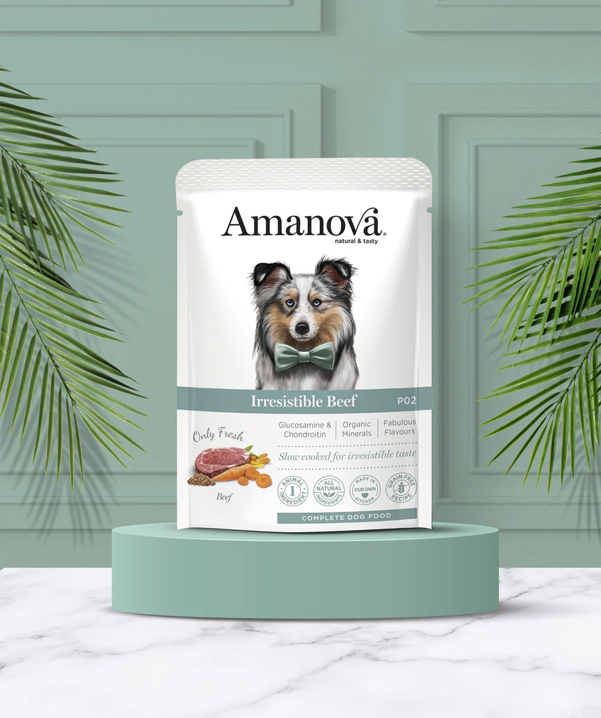 Amanova dog adult Irresistable beef 300 g pouch
