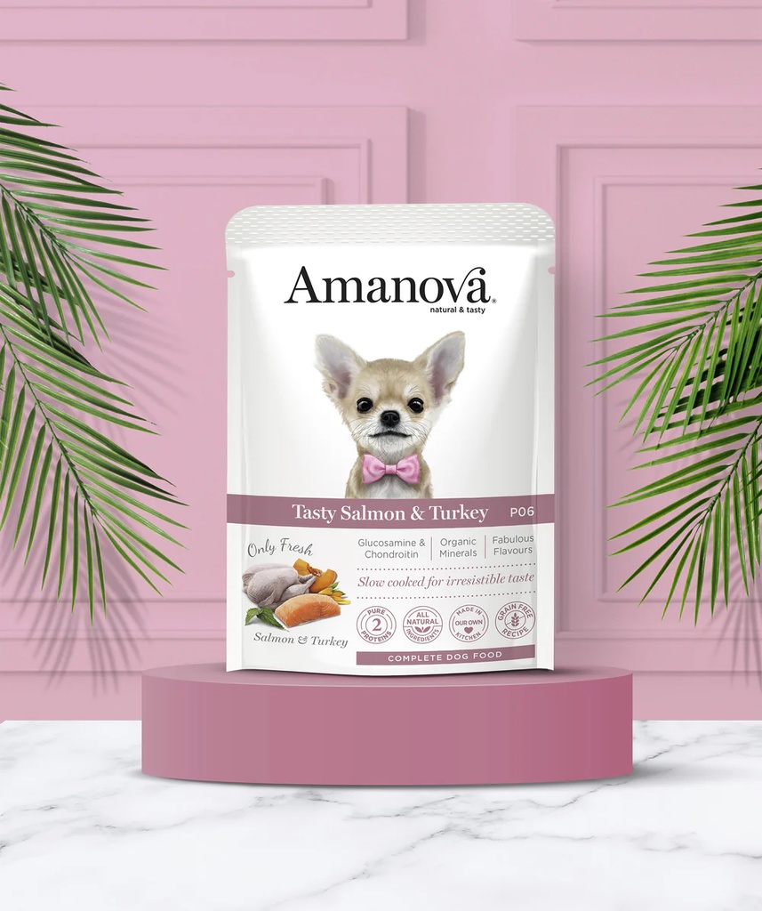 Amanova dog adult Tasty Lax & Kalkon 300 g pouch