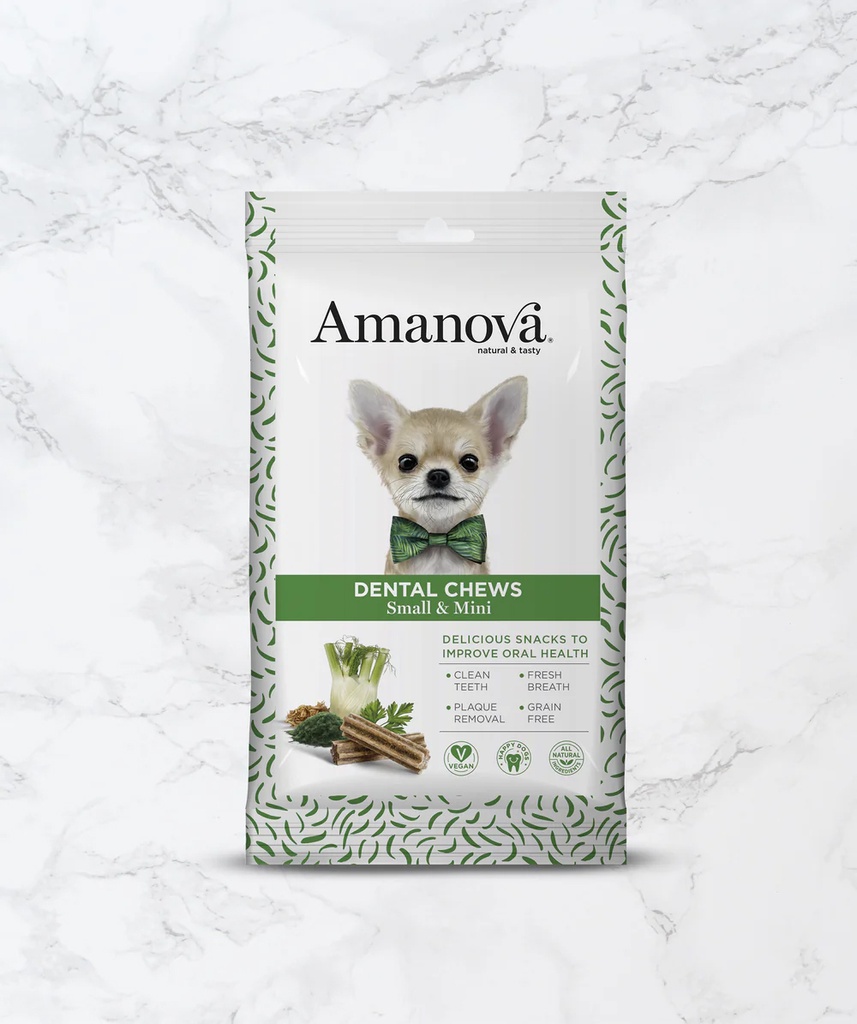 Amanova dog adult Dental chew treat  pieni & mini vegan