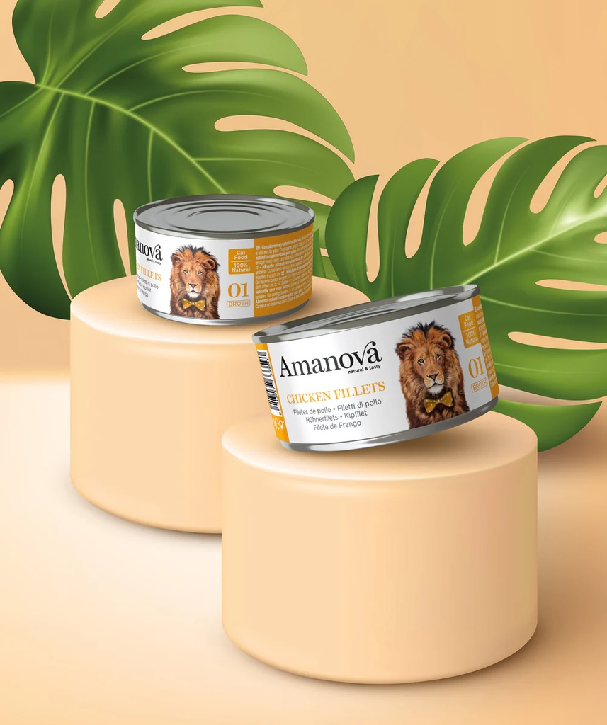 Amanova cat adult 01 chicken fillet in broth 70 g jar