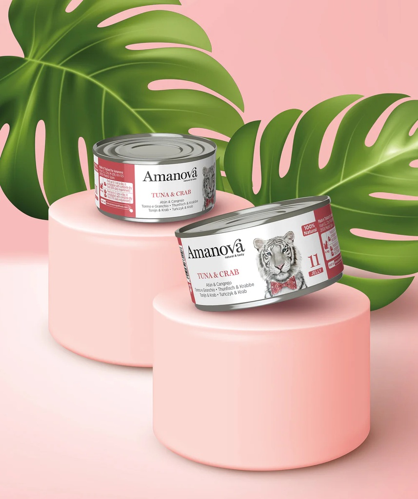 Amanova cat adult 11 tuna & crab in jelly 70 g jar