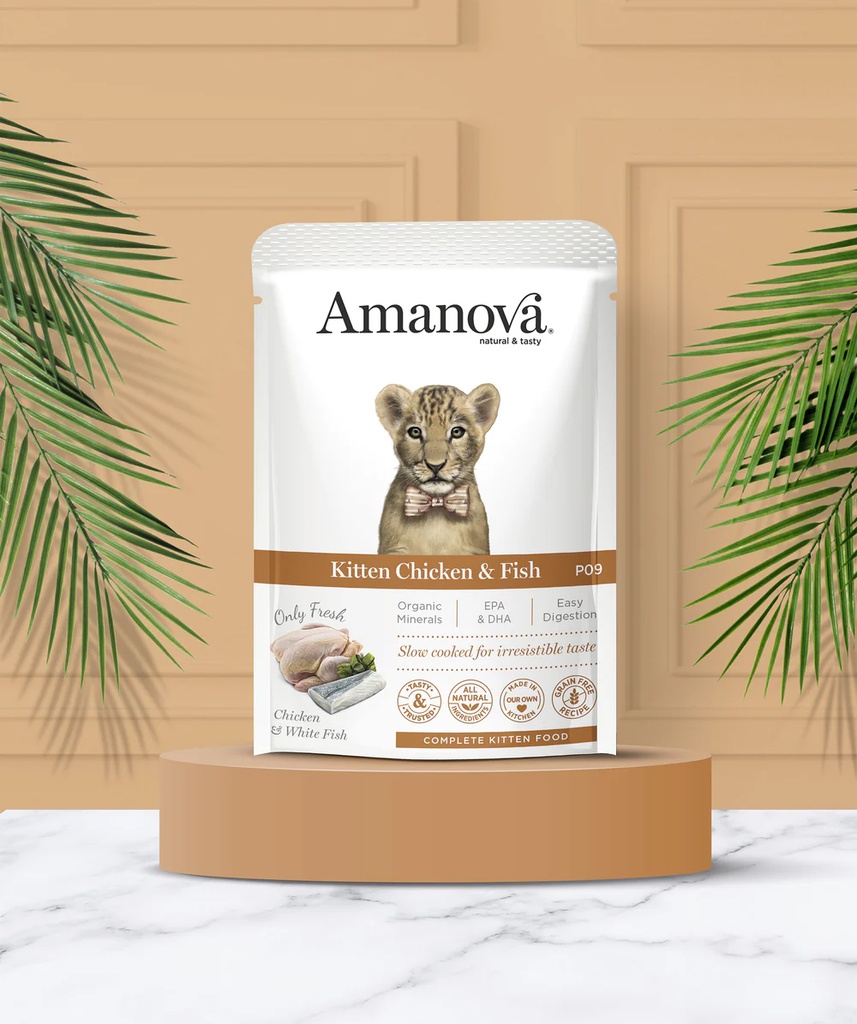 Amanova cat kitten Chicken & fish 85 g pouch