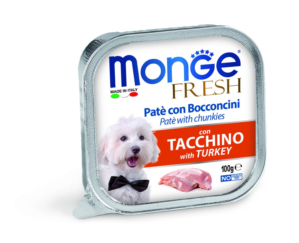 Monge dog adult Fresh Turkey 100g tray
