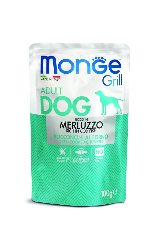 Monge dog adult Grill tursk 100g pouch