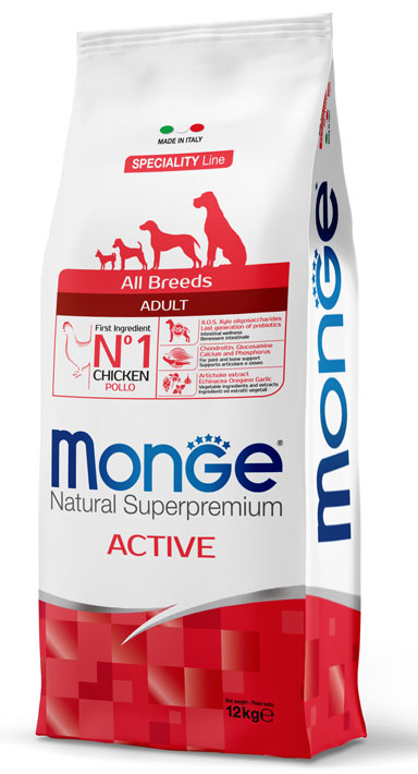 Monge dog adult Natural Superpremium Active kana 12kg