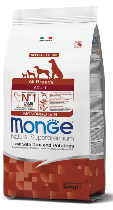 Monge dog adult Natural Superpremium lamb-rice-potato 2,5kg