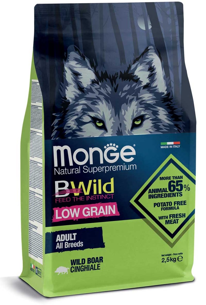 Monge dog adult BWild low grain wild boar 2.5kg