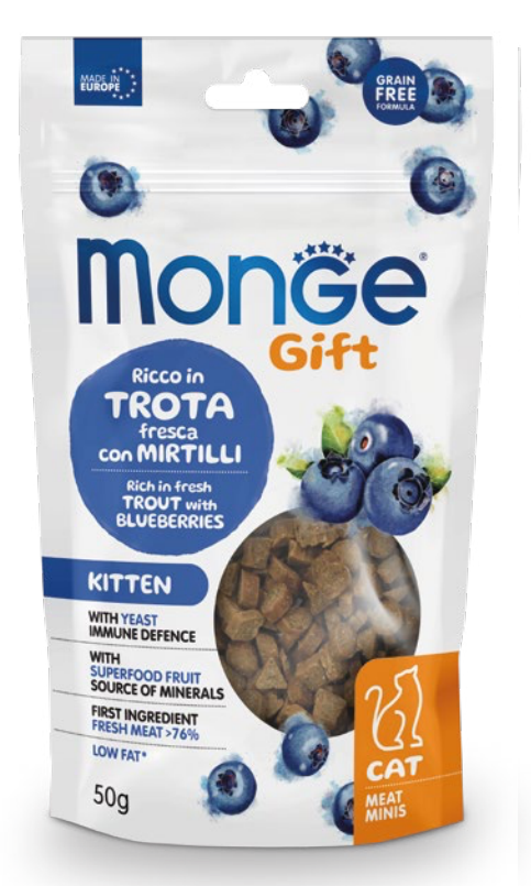 Monge Gift Meatmin Kitten Trout Blueberry 50 g