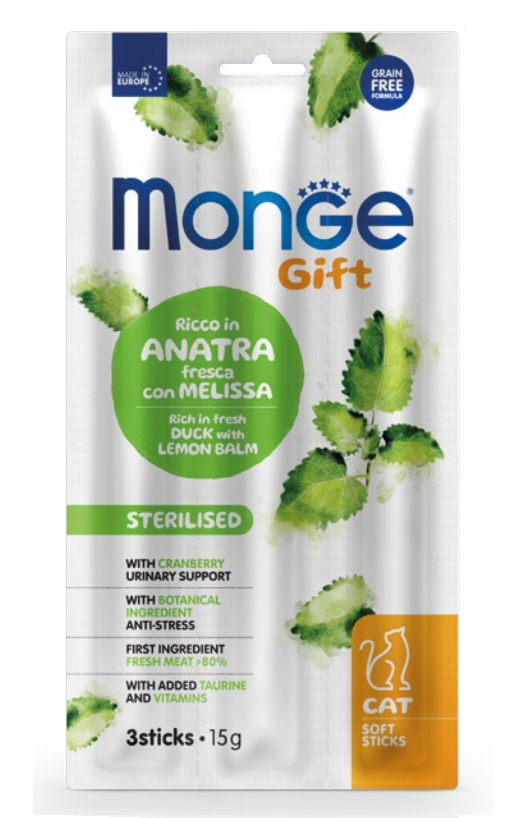 Monge Cat Gift Soft stick ankka-sitruunamelissa 15 g