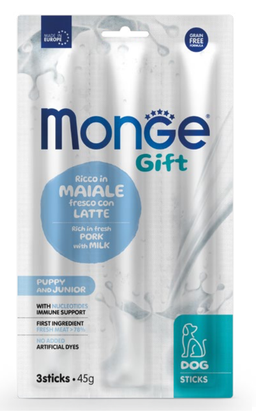Monge Dog Gift Puppy & Junior Pork Milk 45g