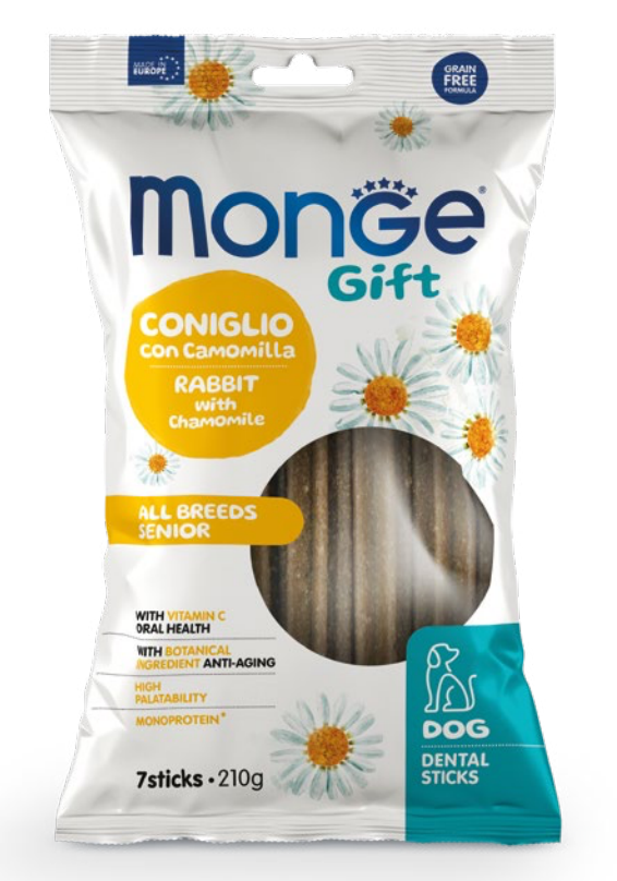 Monge Dog senior Gift Dental Kanin Kamomill 210 g
