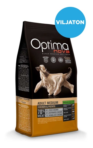 [242907] Optimanova dog adult medium chicken&potato grain free 2kg