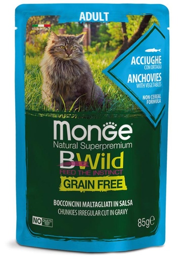 [281277] Monge cat adult BWild Anjovis-Kasvis 85g pouch