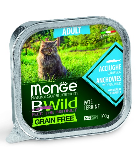 [282871] Monge cat adult BWild anšoovis-köögivili 100 g tray