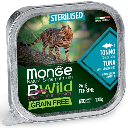 [282891] Monge BWild cat steril. tonnikala-vihannekset 100g me32