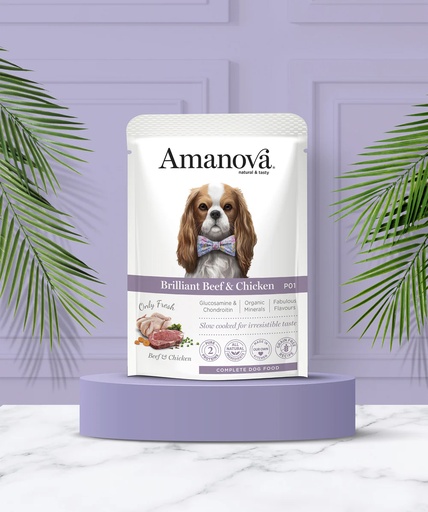 [288009] Amanova dog adult Brilliant nauta & kana 300 g pouch